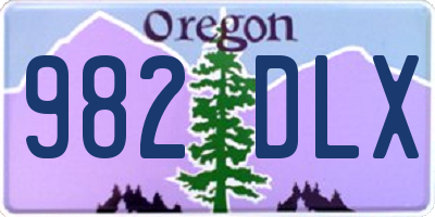 OR license plate 982DLX