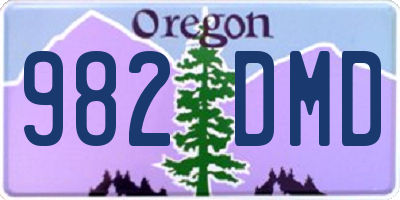 OR license plate 982DMD