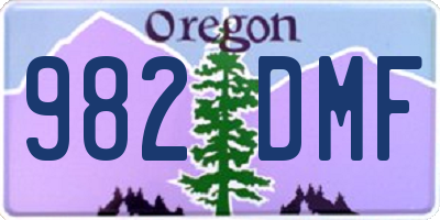 OR license plate 982DMF