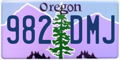 OR license plate 982DMJ