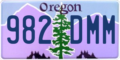 OR license plate 982DMM