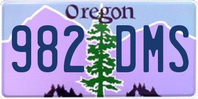 OR license plate 982DMS