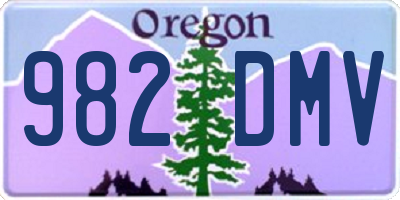 OR license plate 982DMV