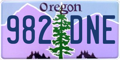 OR license plate 982DNE