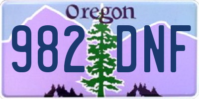 OR license plate 982DNF