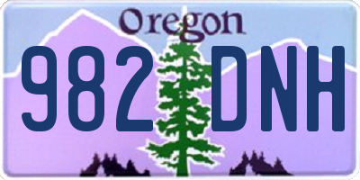OR license plate 982DNH