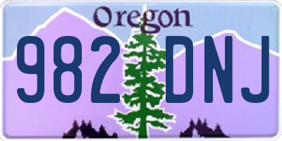 OR license plate 982DNJ