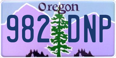 OR license plate 982DNP