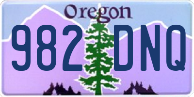 OR license plate 982DNQ