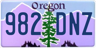 OR license plate 982DNZ