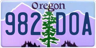 OR license plate 982DOA