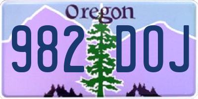 OR license plate 982DOJ