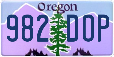 OR license plate 982DOP