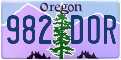 OR license plate 982DOR