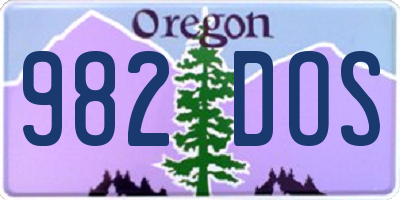 OR license plate 982DOS