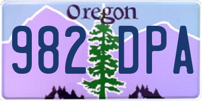 OR license plate 982DPA