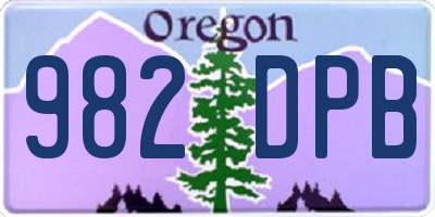 OR license plate 982DPB