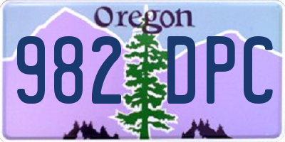 OR license plate 982DPC
