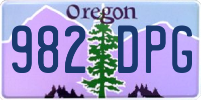 OR license plate 982DPG