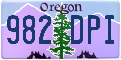 OR license plate 982DPI