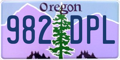 OR license plate 982DPL