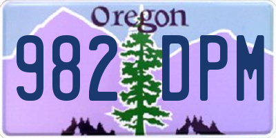 OR license plate 982DPM