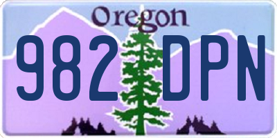 OR license plate 982DPN
