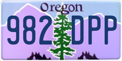 OR license plate 982DPP
