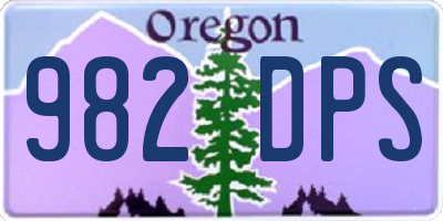 OR license plate 982DPS