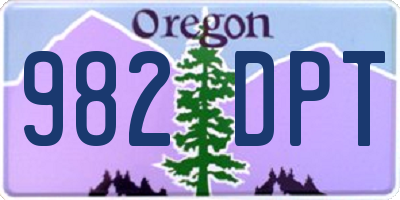 OR license plate 982DPT