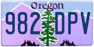 OR license plate 982DPV
