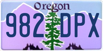OR license plate 982DPX