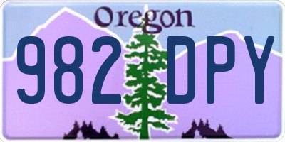 OR license plate 982DPY