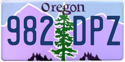 OR license plate 982DPZ