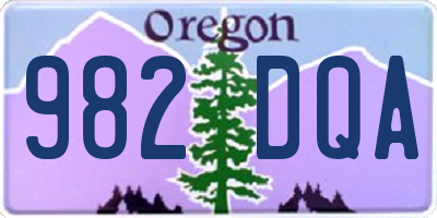 OR license plate 982DQA