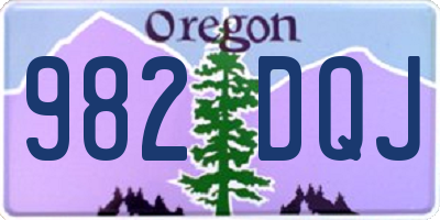 OR license plate 982DQJ