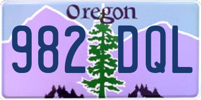 OR license plate 982DQL