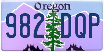 OR license plate 982DQP