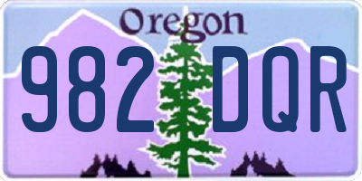 OR license plate 982DQR