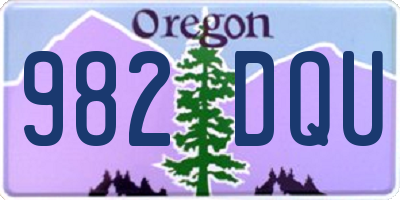 OR license plate 982DQU