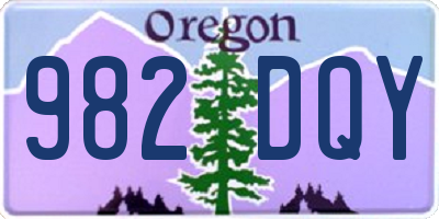 OR license plate 982DQY