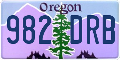 OR license plate 982DRB