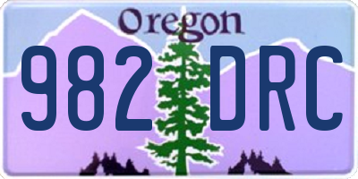 OR license plate 982DRC