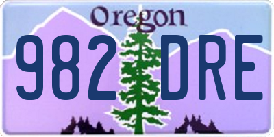 OR license plate 982DRE