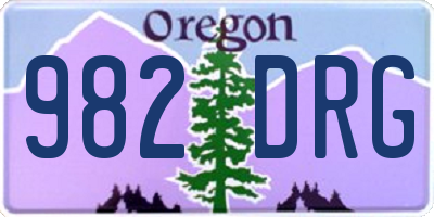 OR license plate 982DRG