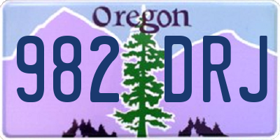 OR license plate 982DRJ