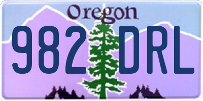 OR license plate 982DRL