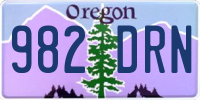 OR license plate 982DRN