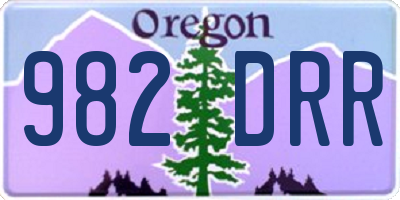 OR license plate 982DRR