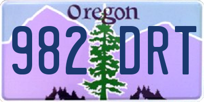 OR license plate 982DRT